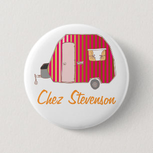 Badge Rond 5 Cm Boutons de propriétaire de caravane d'art rétro pe