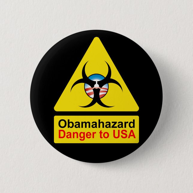 Badge Rond 5 Cm Boutons de risque d'Obama (Devant)