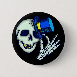 Badge Rond 5 Cm Boutons de squelette de Halloween