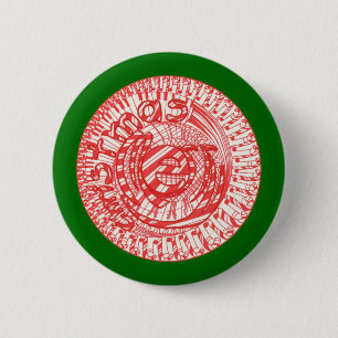 Badge Rond 5 Cm Boutons de sucres de canne de boule de Joyeux Noë