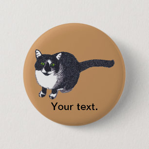 Badge Rond 5 Cm Boutons de texte de votre chat blanc mignon