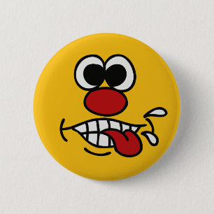 Badge Rond 5 Cm Boutons de visage amusant