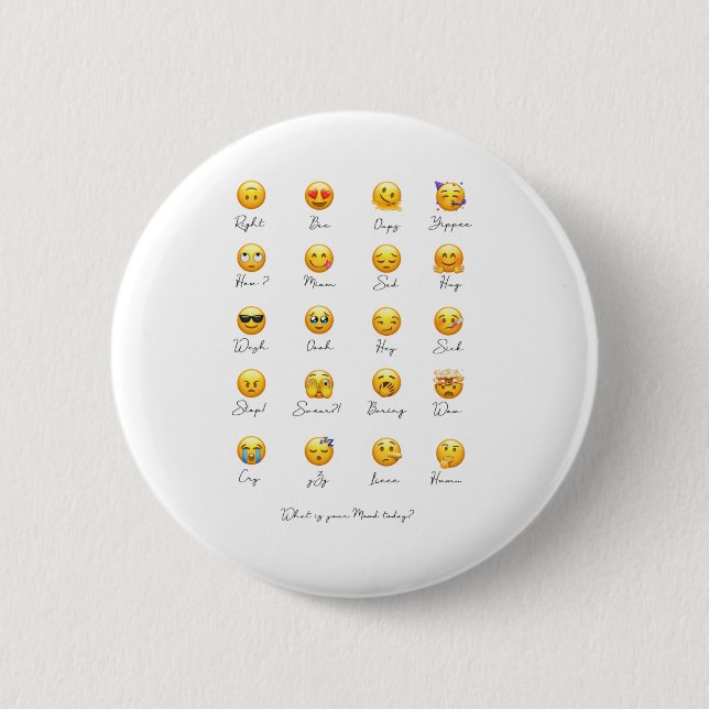 Badge Rond 5 Cm Boutons d'emoji (Devant)