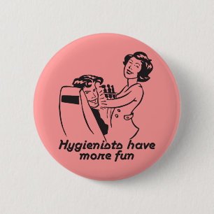 Badge Rond 5 Cm Boutons dentaires d'hygiène d'amusement
