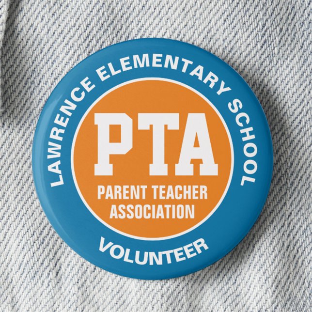 Badge Rond 5 Cm Boutons d'épingle de l'Association Parent PTA (Créateur téléchargé)