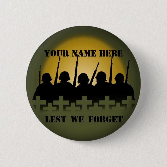 Badge Rond 5 Cm Boutons d'hommage au soldat de peur d'oublier les  (Devant)
