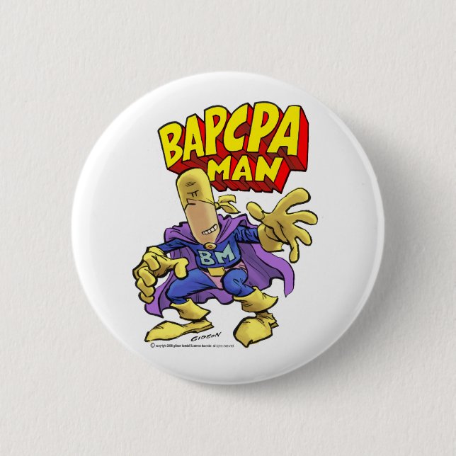 Badge Rond 5 Cm Boutons d'homme de BAPCPA (Devant)