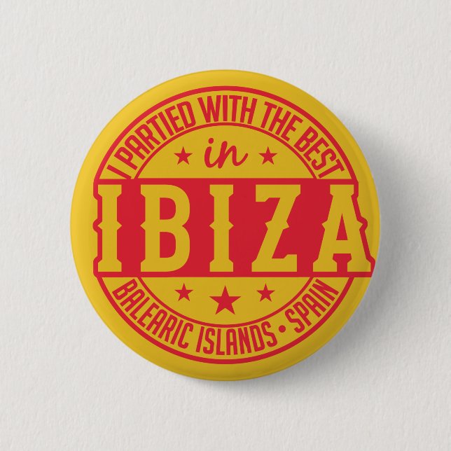 Badge Rond 5 Cm Boutons d'IBIZA Espagne (Devant)