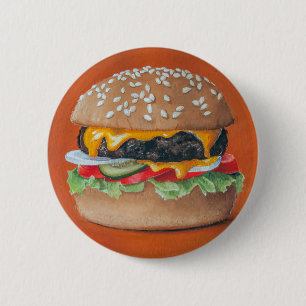 Badge Rond 5 Cm Boutons d'illustration Hamburger