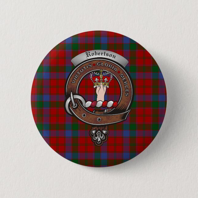 Badge Rond 5 Cm Boutons d'insigne du clan Robertson (Devant)