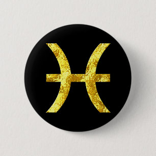 Badge Rond 5 Cm Boutons d'or noir