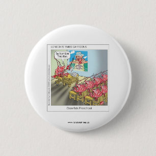 Badge Rond 5 Cm Boutons drôles : Vaches : Écrevisses Préscolaire