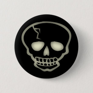 Badge Rond 5 Cm Boutons du crâne du squelette