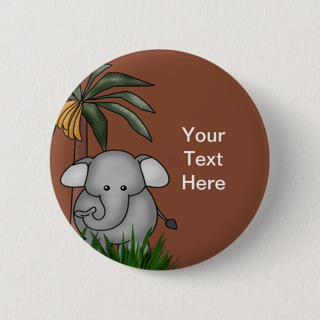 Badge Rond 5 Cm Boutons éléphants (Devant)