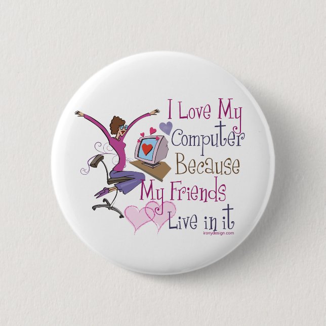 Badge Rond 5 Cm Boutons en ligne d'amis (Devant)