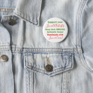 Badge Rond 5 Cm Boutons Épingles pour Soutenir les Artistes Locaux