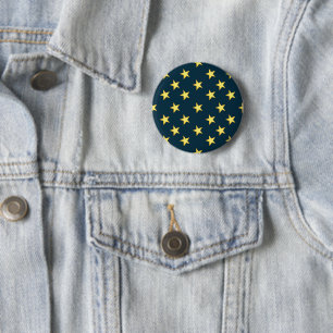 Badge Rond 5 Cm Boutons étoilés sur Arrière - plan bleu foncé
