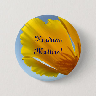 Badge Rond 5 Cm Boutons Fleurs de pavot orange Kindness Matters!