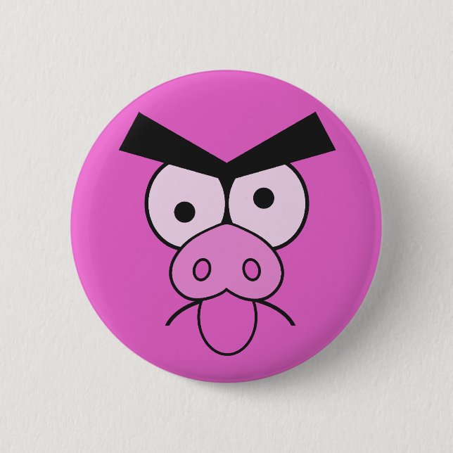 Badge Rond 5 Cm Boutons fous de porc (Devant)