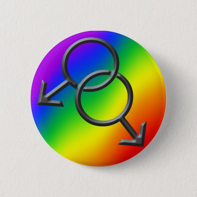 Badge Rond 5 Cm Boutons gay pride Rainbow Man Love Buttons Cadeaux (Devant)