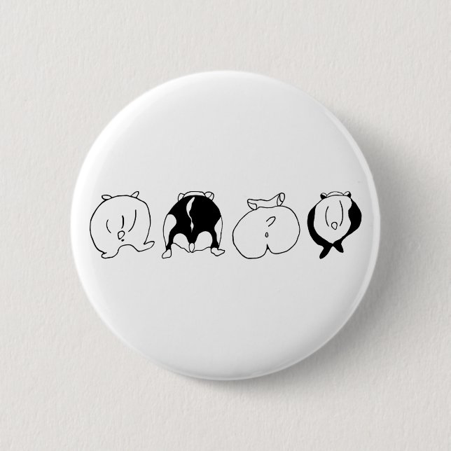 Badge Rond 5 Cm Boutons Hamster (Devant)