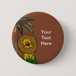 Badge Rond 5 Cm Boutons Lion