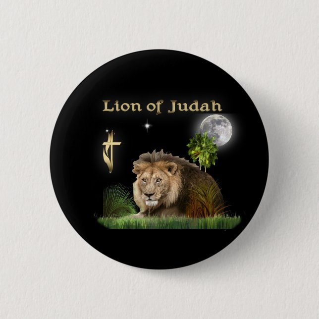 Badge Rond 5 Cm Boutons Lion de Juda (Devant)