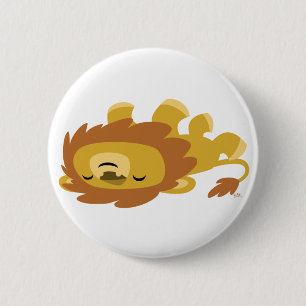 Badge Rond 5 Cm Boutons Lion Lazy Cartoon Cute