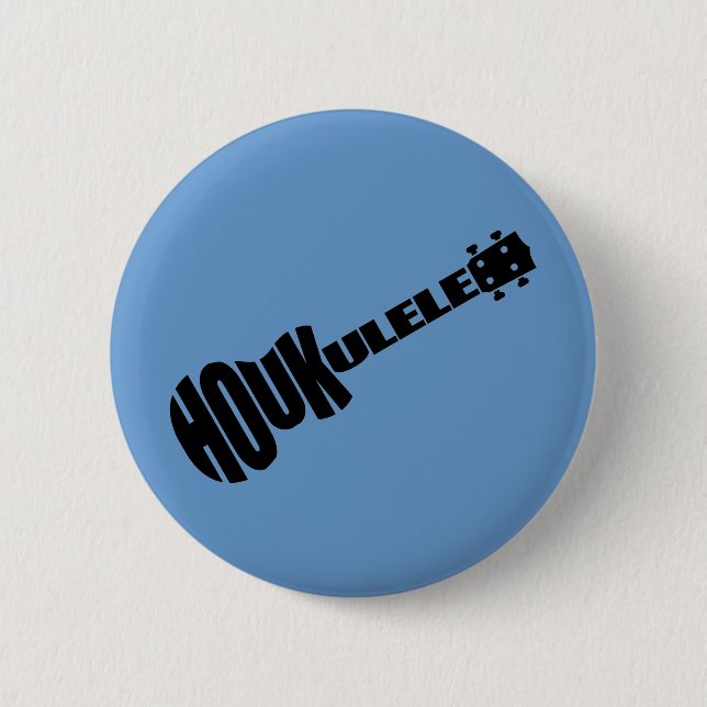 Badge Rond 5 Cm Boutons - logo de Houkulele - rond bleu (Devant)