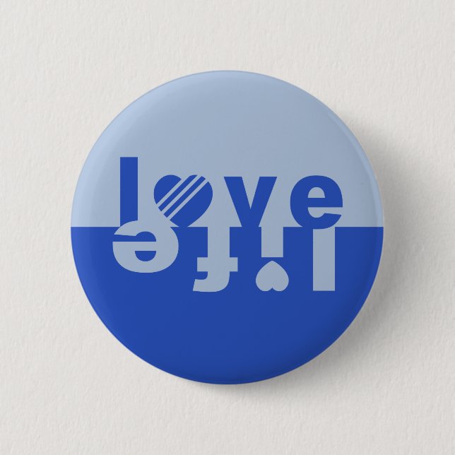 Badge Rond 5 Cm Boutons LOVE LIFE (Devant)