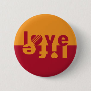 Badge Rond 5 Cm Boutons LOVE LIFE