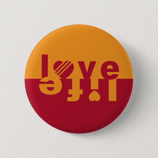 Badge Rond 5 Cm Boutons LOVE LIFE (Devant)
