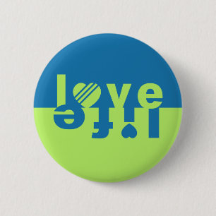 Badge Rond 5 Cm Boutons LOVE LIFE