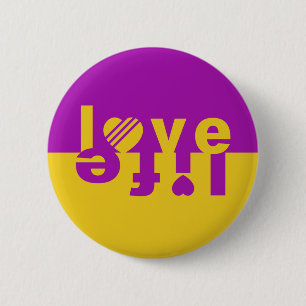 Badge Rond 5 Cm Boutons LOVE LIFE