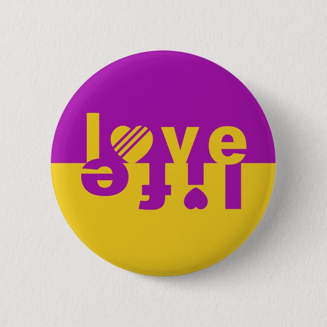 Badge Rond 5 Cm Boutons LOVE LIFE (Devant)