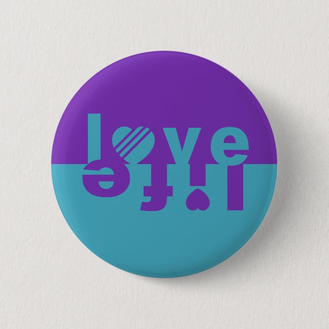 Badge Rond 5 Cm Boutons LOVE LIFE (Devant)