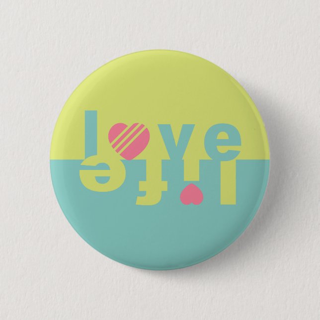 Badge Rond 5 Cm Boutons LOVE LIFE (Devant)