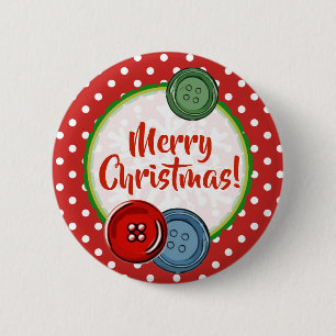 Badge Rond 5 Cm Boutons mignons Joyeux Noël
