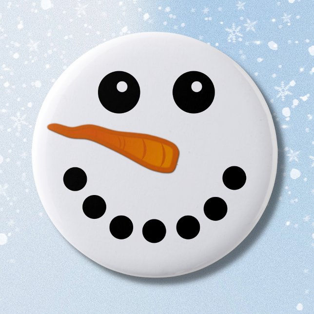 Badge Rond 5 Cm Boutons motoneiges d'hiver mignon Visage de vacanc (Créateur téléchargé)