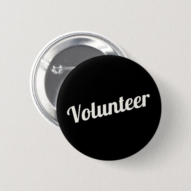 Badge Rond 5 Cm Boutons noirs de volontaire à revers (Devant & derrière)