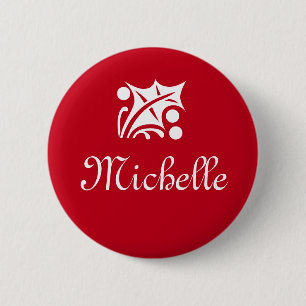 Badge Rond 5 Cm Boutons nommés d'étiquette pour la fête de Noë