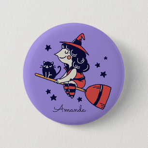 Badge Rond 5 Cm Boutons nommés faits sur commande de Halloween de