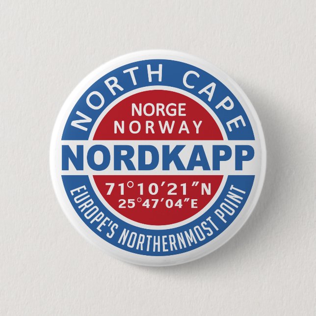 Badge Rond 5 Cm Boutons NORDKAPP Norvège (Devant)
