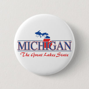 Badge Rond 5 Cm Boutons patriotiques du Michigan