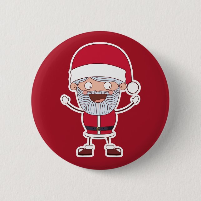 Badge Rond 5 Cm Boutons Père Noël amusants (Devant)