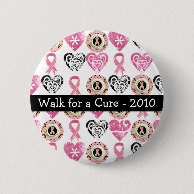Badge Rond 5 Cm Boutons personnalisés de conscience de cancer du (Devant)