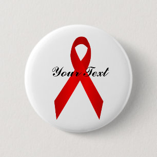 Badge Rond 5 Cm Boutons Pinback du ruban de sensibilisation rouge