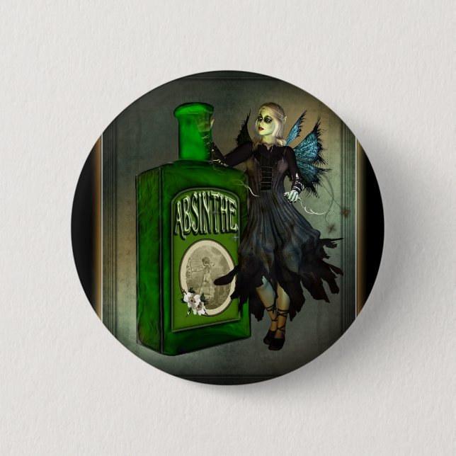 Badge Rond 5 Cm Boutons ronds de féerie d'absinthe (Devant)