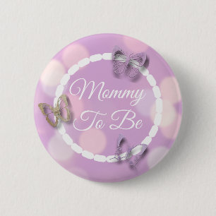 Badge Rond 5 Cm Boutons roses Maman pour être Baby shower