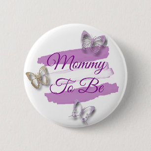 Badge Rond 5 Cm Boutons roses Maman pour être Baby shower